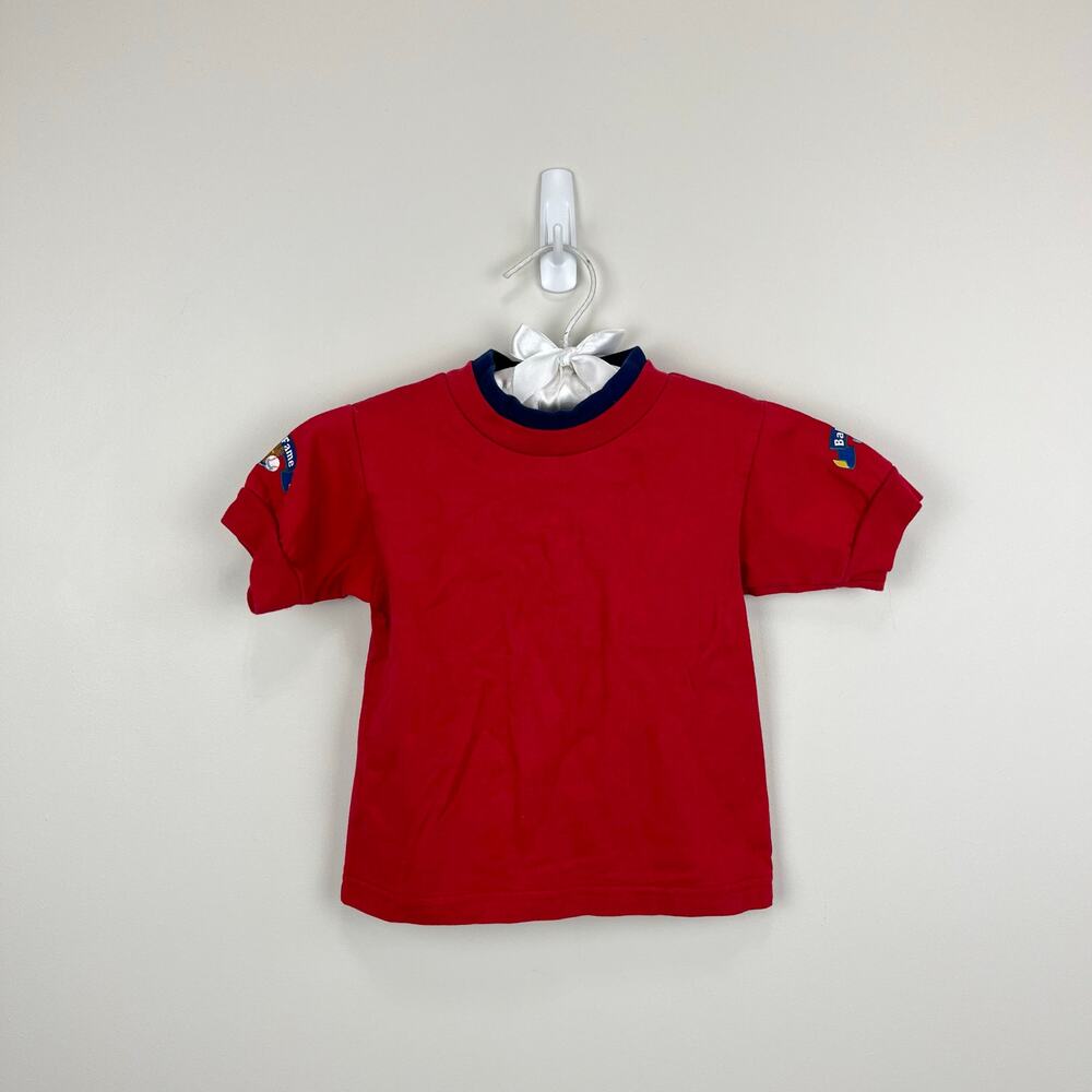 Vintage OshKosh B'gosh Short Sleeve Red Baseball Tee Shirt 12 Months USA
